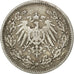 Coin, GERMANY - EMPIRE, 1/2 Mark, 1906, Muldenhütten, VF(20-25), Silver, KM:17