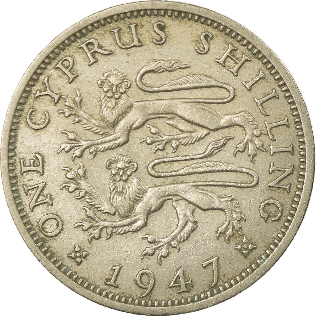 Coin, Cyprus, Shilling, 1947, EF(40-45), Copper-nickel, KM:27