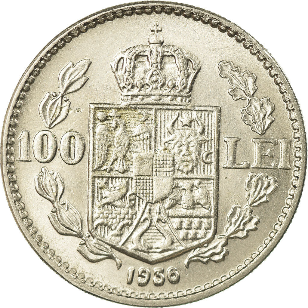 Münze, Rumänien, Carol II, 100 Lei, 1936, VZ, Nickel, KM:54