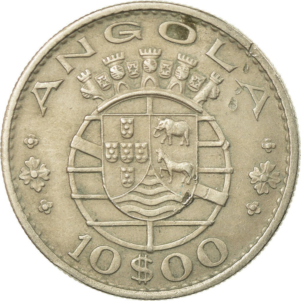 Coin, Angola, 10 Escudos, 1969, EF(40-45), Copper-nickel, KM:79