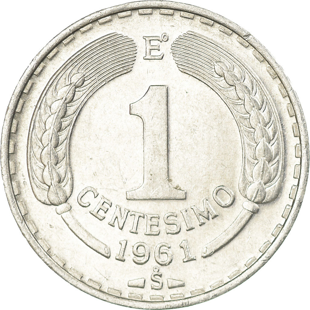 Coin, Chile, Centesimo, 1961, AU(55-58), Aluminum, KM:189