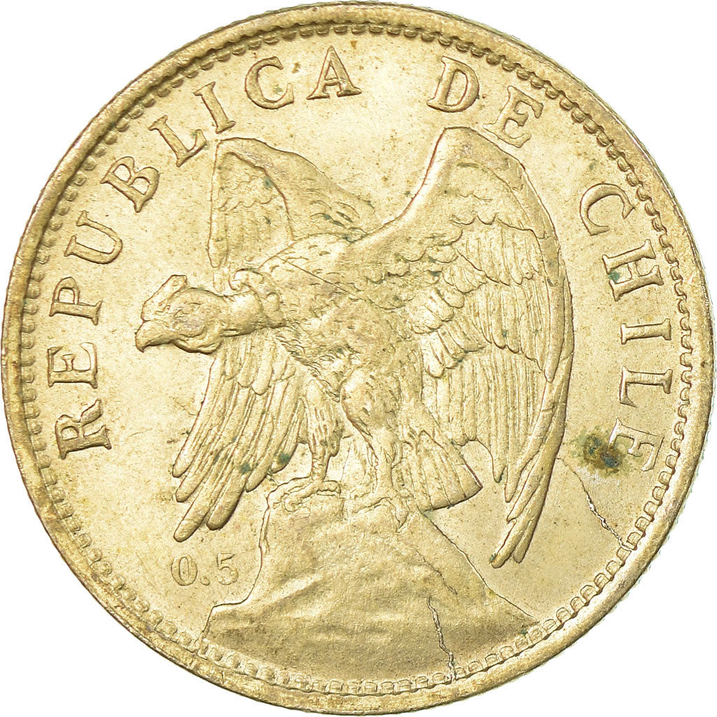Coin, Chile, Peso, 1922, AU(55-58), Silver, KM:152.5