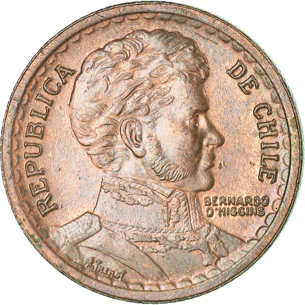 Moneta, Cile, Peso, 1950, BB, Rame, KM:179