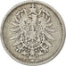GERMANY - EMPIRE, Mark, 1881, Hambourg, KM #7, VF(20-25), Silver, 24, 5.33