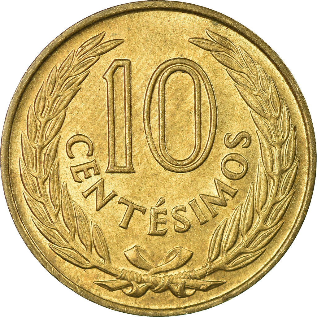 Moneda, Uruguay, 10 Centesimos, 1960, MBC, Níquel - latón, KM:39