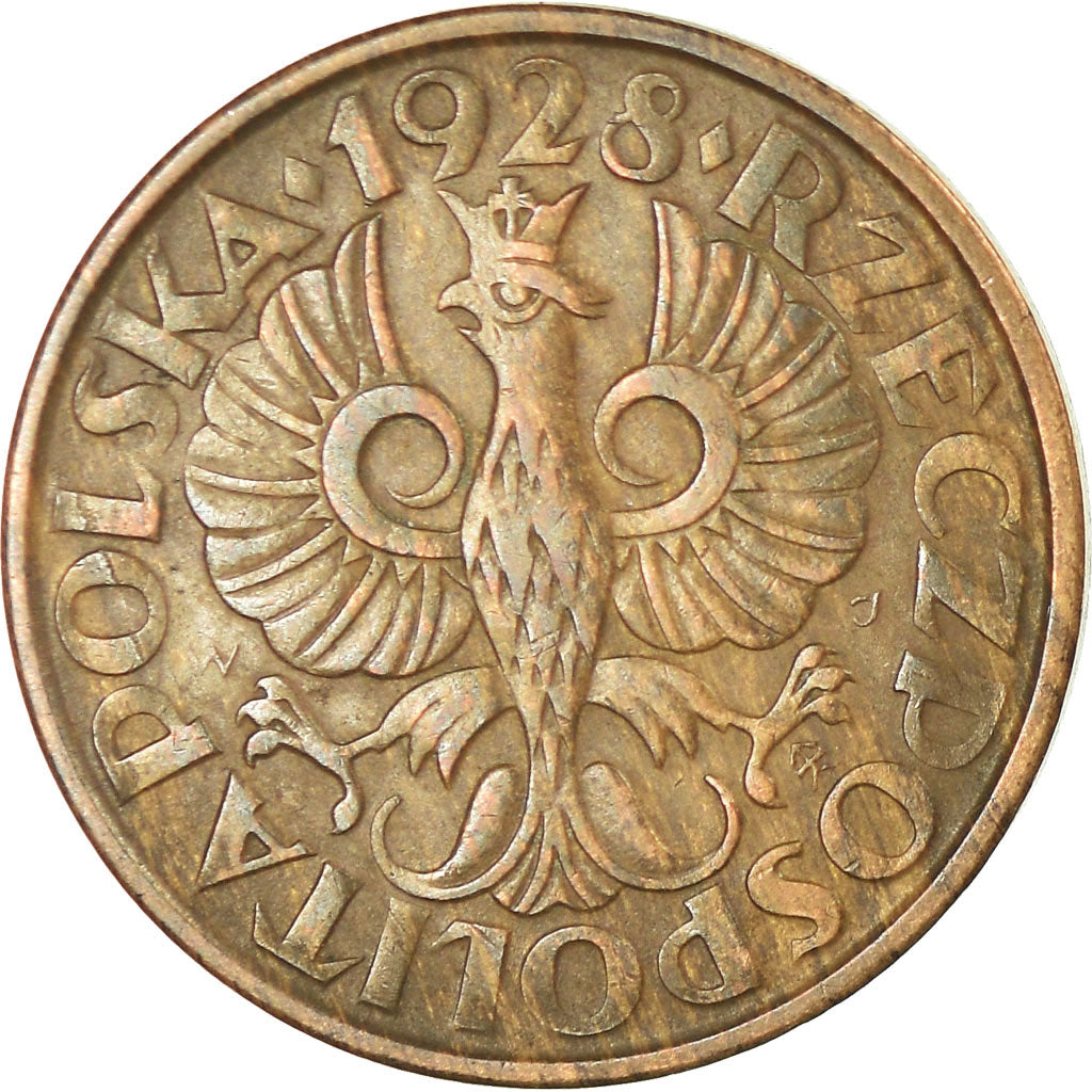 Coin, Poland, 2 Grosze, 1928, Warsaw, EF(40-45), Bronze, KM:9a
