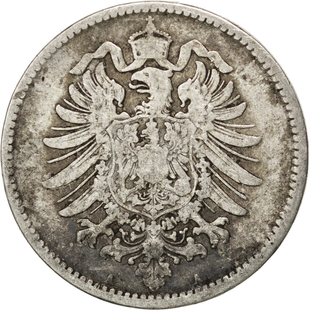 GERMANY - EMPIRE, Mark, 1875, Berlin, KM #7, VF(20-25), Silver, 24, 5.30