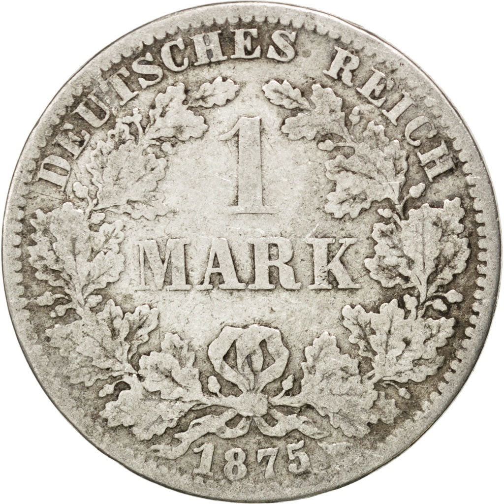 GERMANY - EMPIRE, Mark, 1875, Berlin, KM #7, VF(20-25), Silver, 24, 5.30