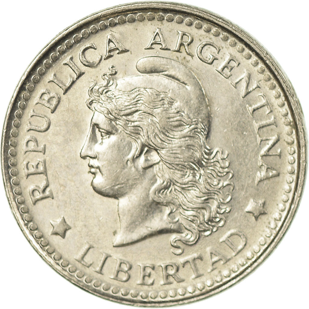 Coin, Argentina, 5 Centavos, 1959, AU(55-58), Copper-Nickel Clad Steel, KM:53