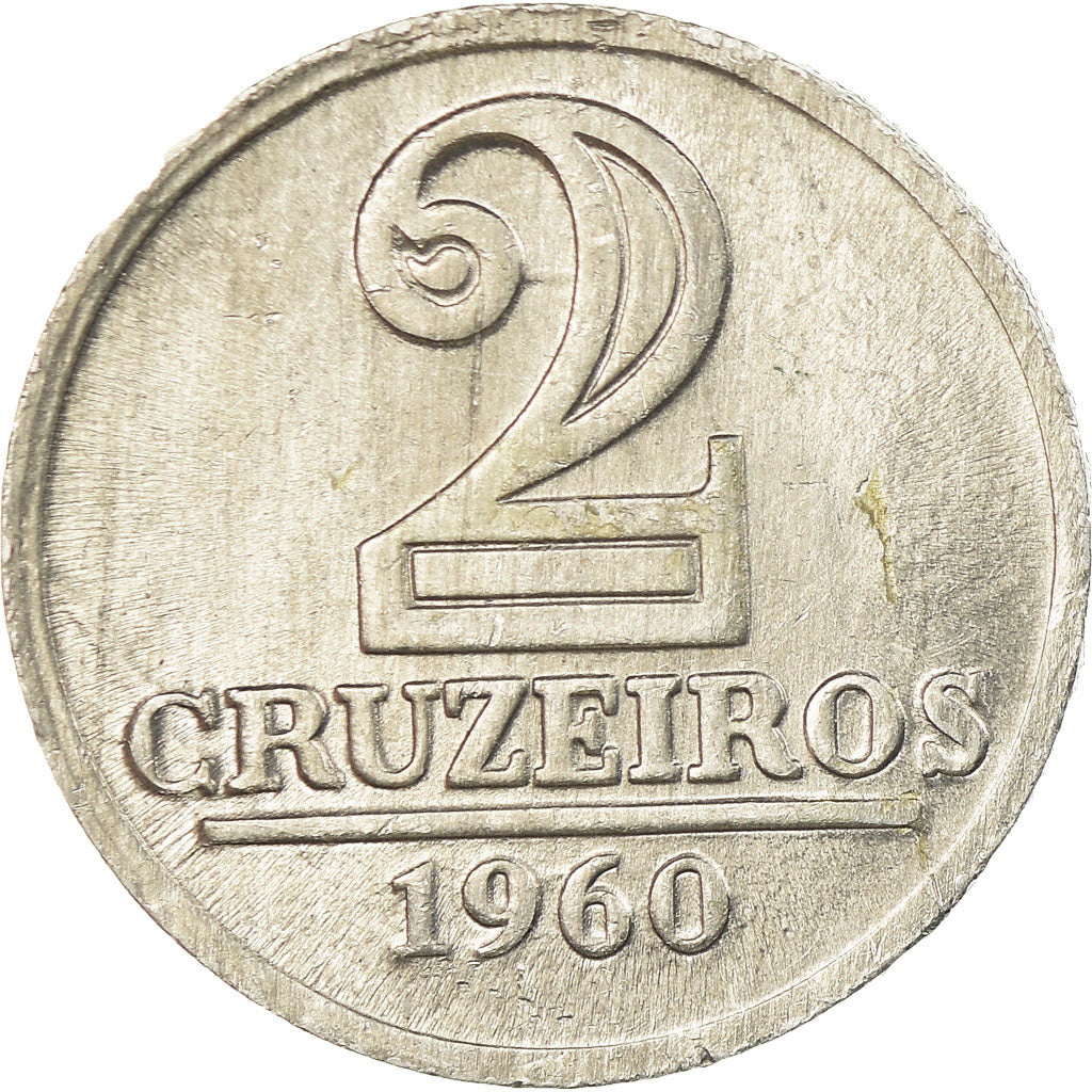 Monnaie, Brésil, 2 Cruzeiros, 1960, TTB, Aluminium, KM:571
