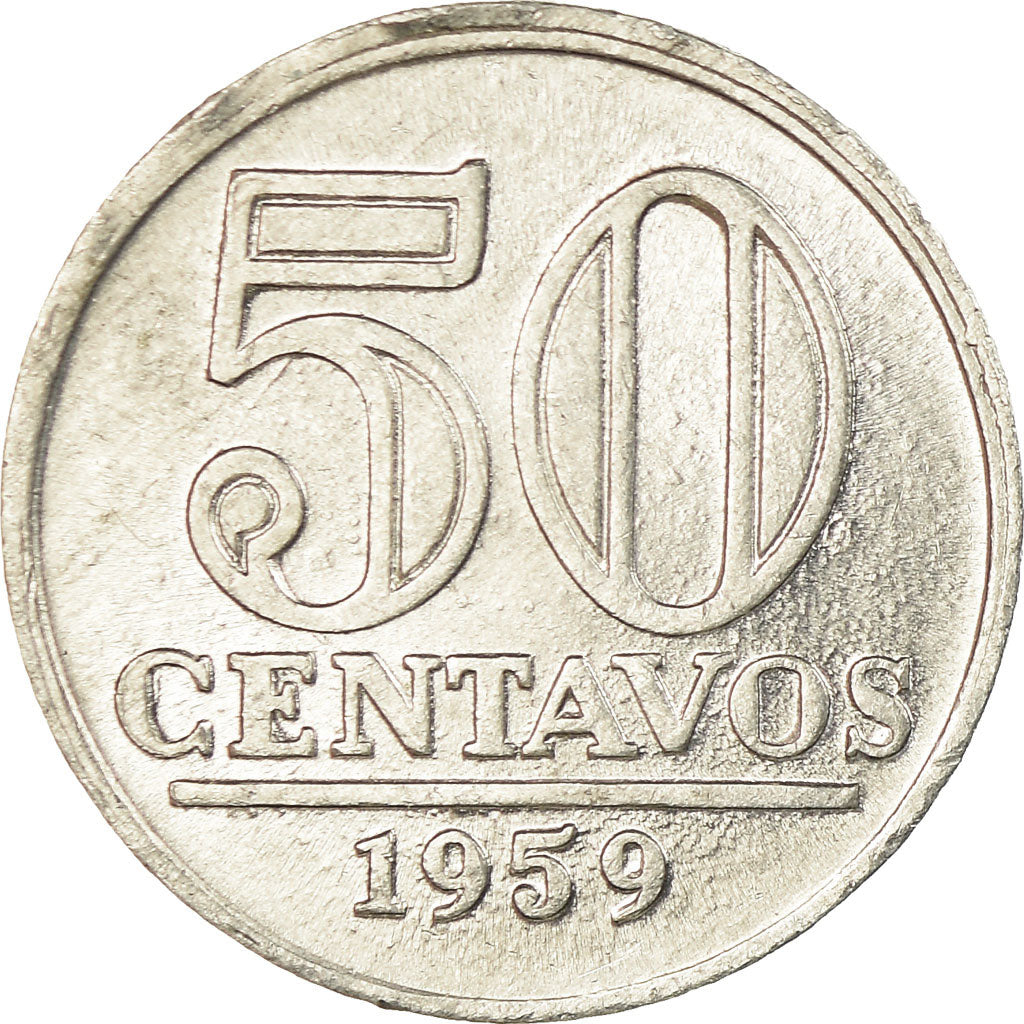 Moeda, Brasil, 50 Centavos, 1959, EF(40-45), Alumínio, KM:569
