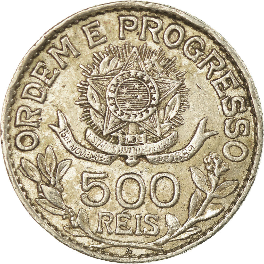 Coin, Brazil, 500 Reis, 1913, EF(40-45), Silver, KM:512