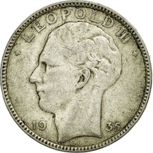 Coin, Belgium, 20 Francs, 20 Frank, 1935, EF(40-45), Silver, KM:105