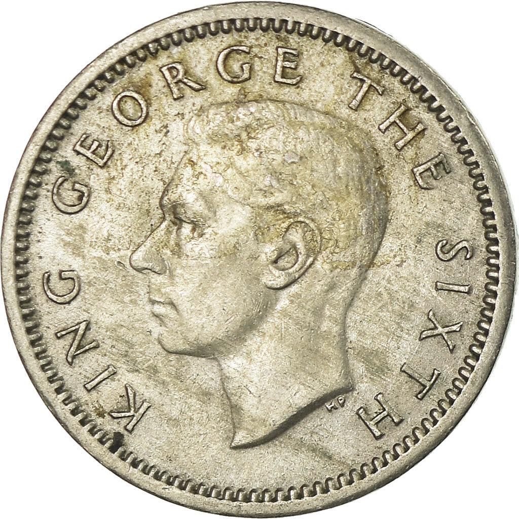 Moneta, Nuova Zelanda, George VI, 3 Pence, 1952, BB, Rame-nichel, KM:15