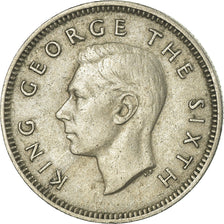 Moneta, Nuova Zelanda, George VI, 6 Pence, 1948, BB, Rame-nichel, KM:16