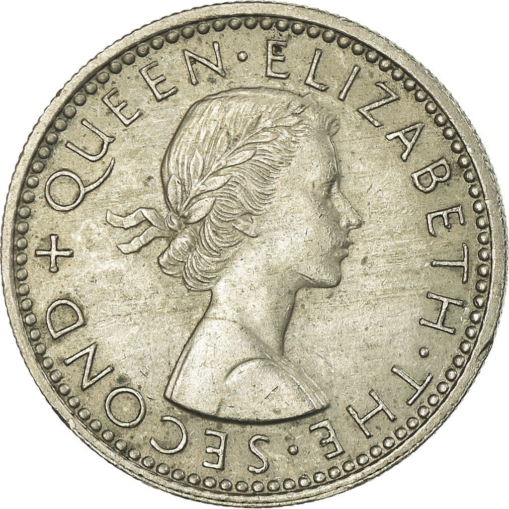 Moneda, Nueva Zelanda, Elizabeth II, 6 Pence, 1964, MBC, Cobre - níquel