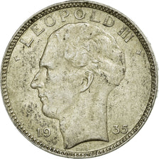 Coin, Belgium, 20 Francs, 20 Frank, 1935, EF(40-45), Silver, KM:105