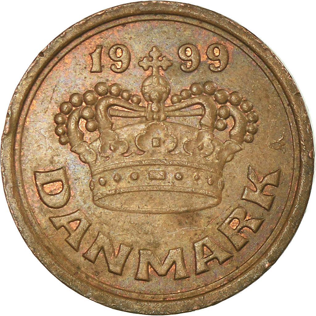Moneta, Dania, Margrethe II, 25 Öre, 1999, EF(40-45), Bronze, KM:868.1