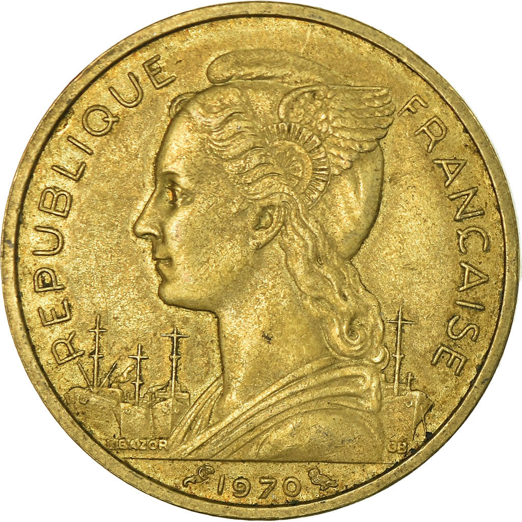 Münze, Réunion, 20 Francs, 1970, SS, Aluminum-Nickel-Bronze, KM:11a