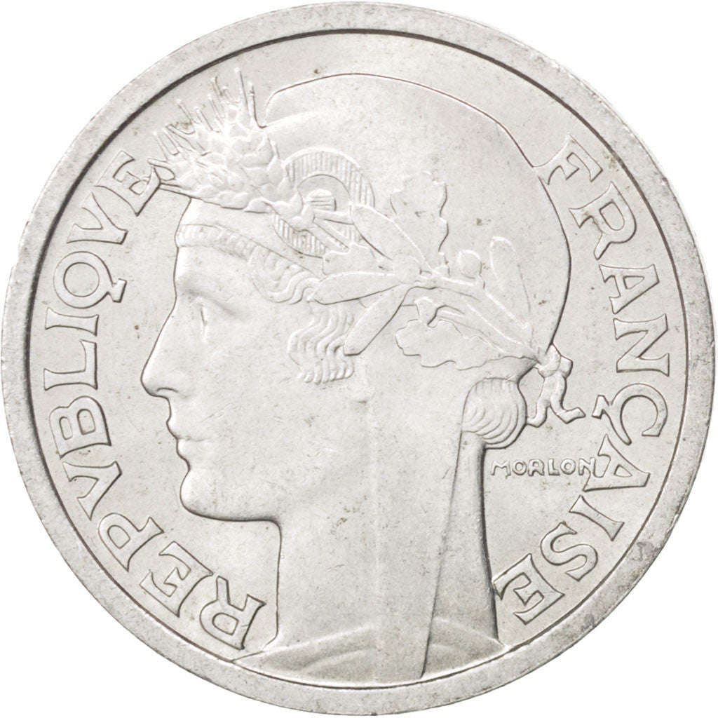 Coin, France, Morlon, 2 Francs, 1958, AU(55-58), Aluminum, KM:886a.1