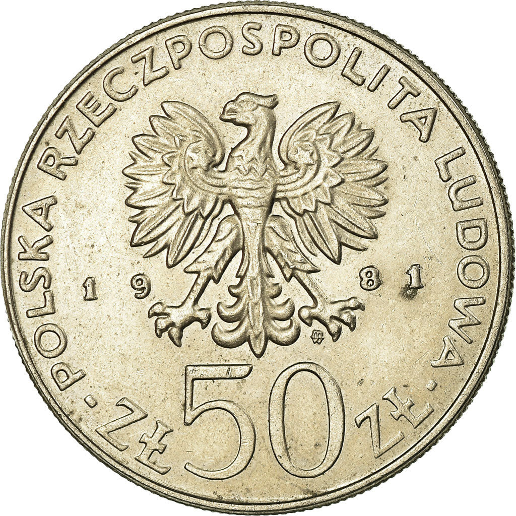 Moneta, Polska, 50 Zlotych, 1981, Warsaw, EF(40-45), Miedź-Nikiel, KM:128