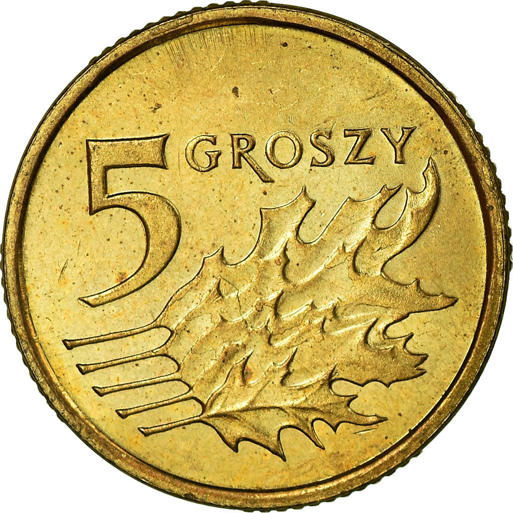 Coin, Poland, 5 Groszy, 2012, Warsaw, EF(40-45), Brass, KM:278