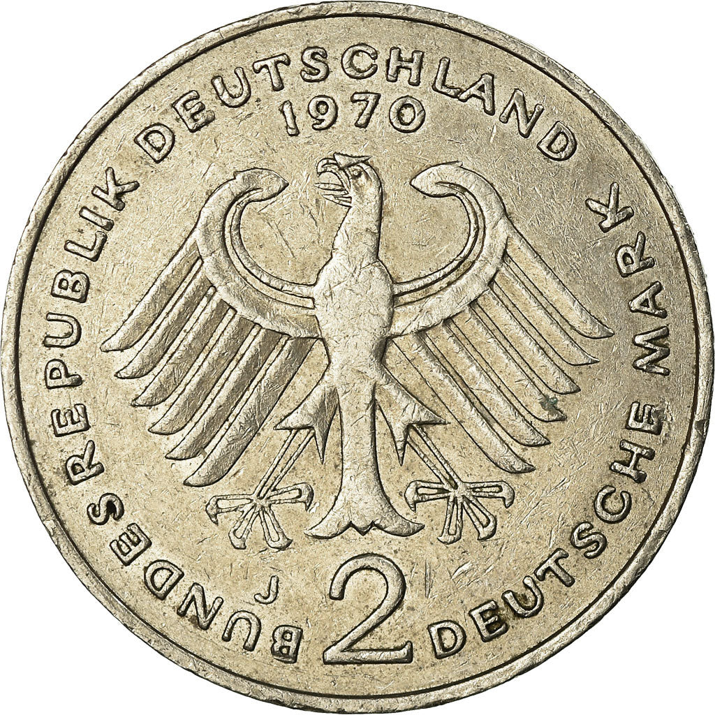 Coin, GERMANY - FEDERAL REPUBLIC, 2 Mark, 1970, Hambourg, EF(40-45)