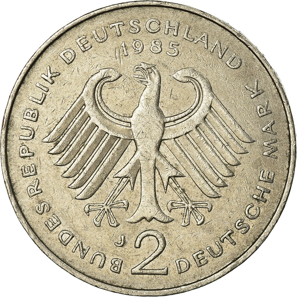 Coin, GERMANY - FEDERAL REPUBLIC, 2 Mark, 1985, Hambourg, EF(40-45)