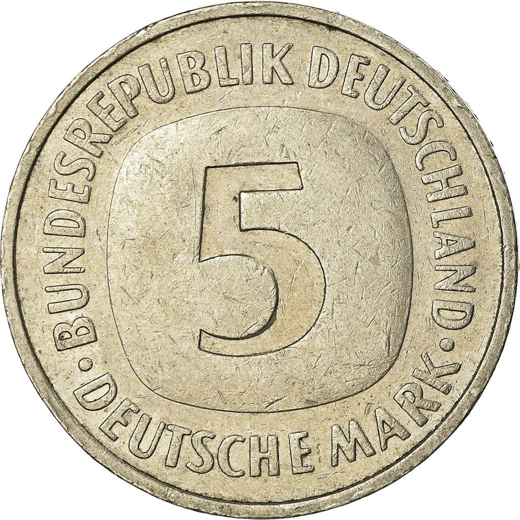 Coin, GERMANY - FEDERAL REPUBLIC, 5 Mark, 1990, Munich, EF(40-45), Copper-Nickel