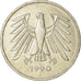 Coin, GERMANY - FEDERAL REPUBLIC, 5 Mark, 1990, Hambourg, EF(40-45)