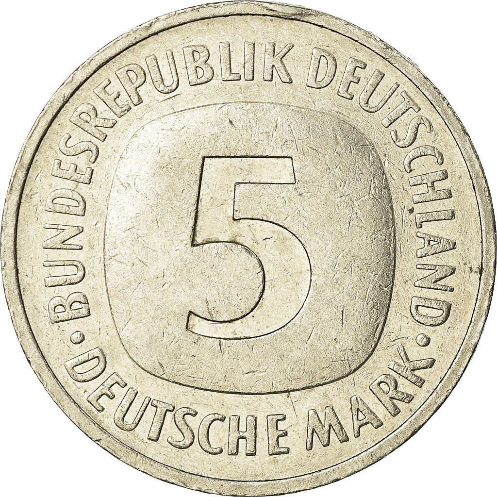 Coin, GERMANY - FEDERAL REPUBLIC, 5 Mark, 1990, Hambourg, EF(40-45)