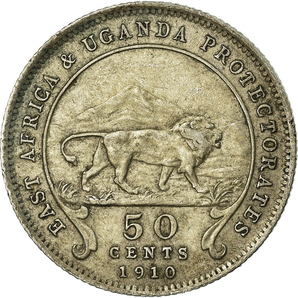 Moneta, AFRICA ORIENTALE, Edward VII, 50 Cents, 1910, BB, Argento, KM:4