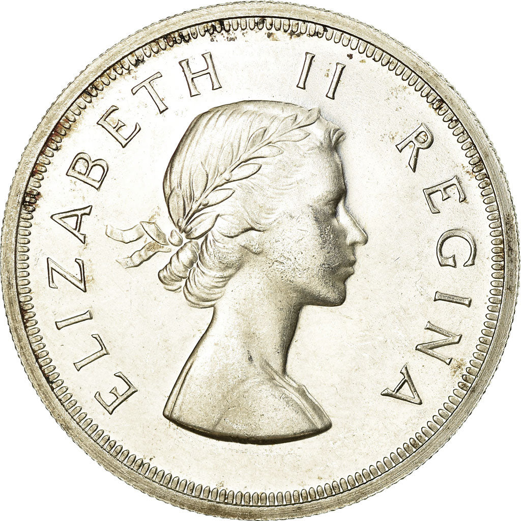 Coin, South Africa, Elizabeth II, 5 Shillings, 1954, EF(40-45), Silver, KM:52