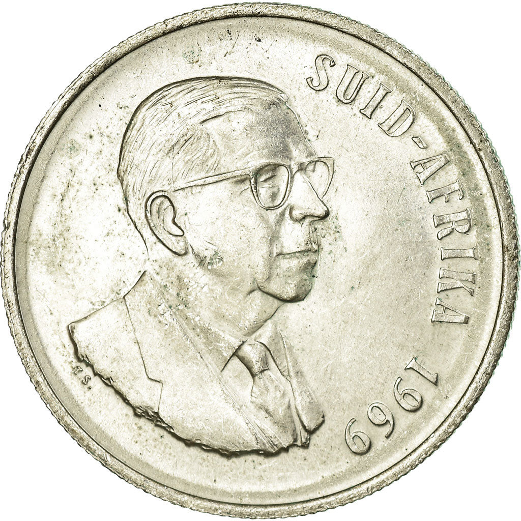 Coin, South Africa, Rand, 1969, EF(40-45), Silver, KM:80.2