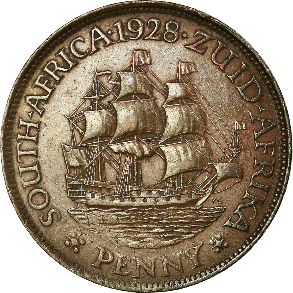 Münze, Südafrika, George V, Penny, 1928, SS, Bronze, KM:14.2