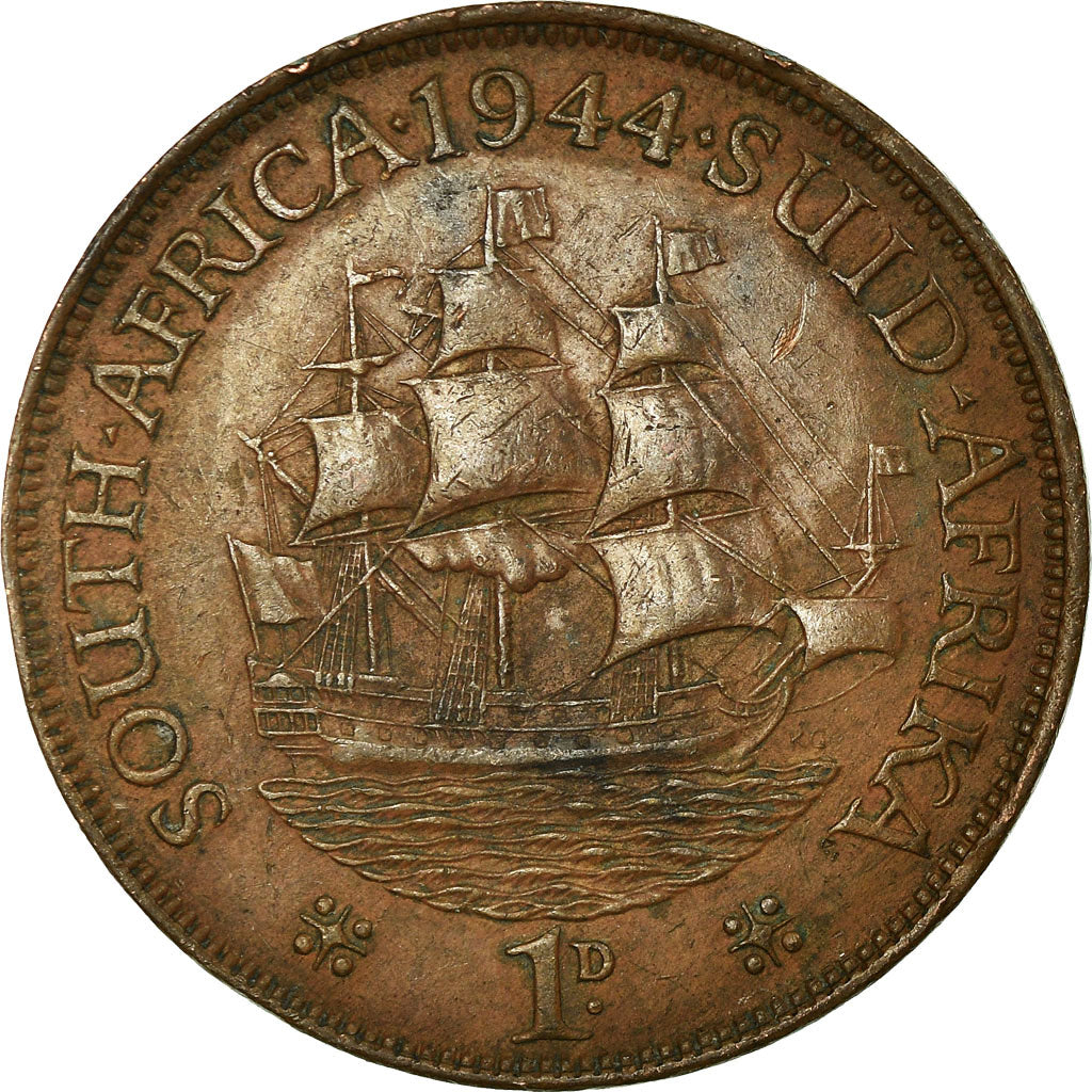 Münze, Südafrika, George VI, Penny, 1944, SS, Bronze, KM:25