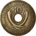 Munten, OOST AFRIKA, George V, 10 Cents, 1934, FR+, Bronze, KM:19