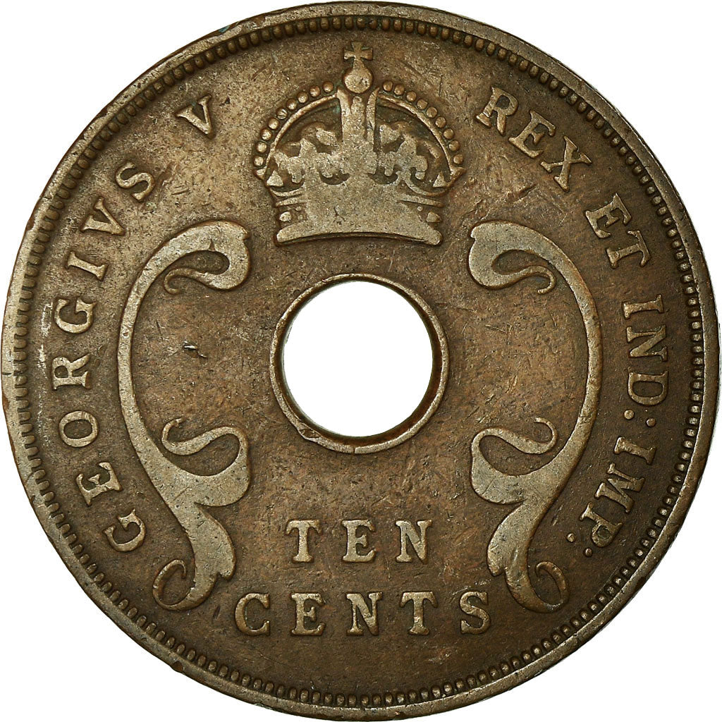 Munten, OOST AFRIKA, George V, 10 Cents, 1934, FR+, Bronze, KM:19