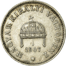 Münze, Ungarn, Franz Joseph I, 20 Fillér, 1907, Kormoczbanya, SS, Nickel