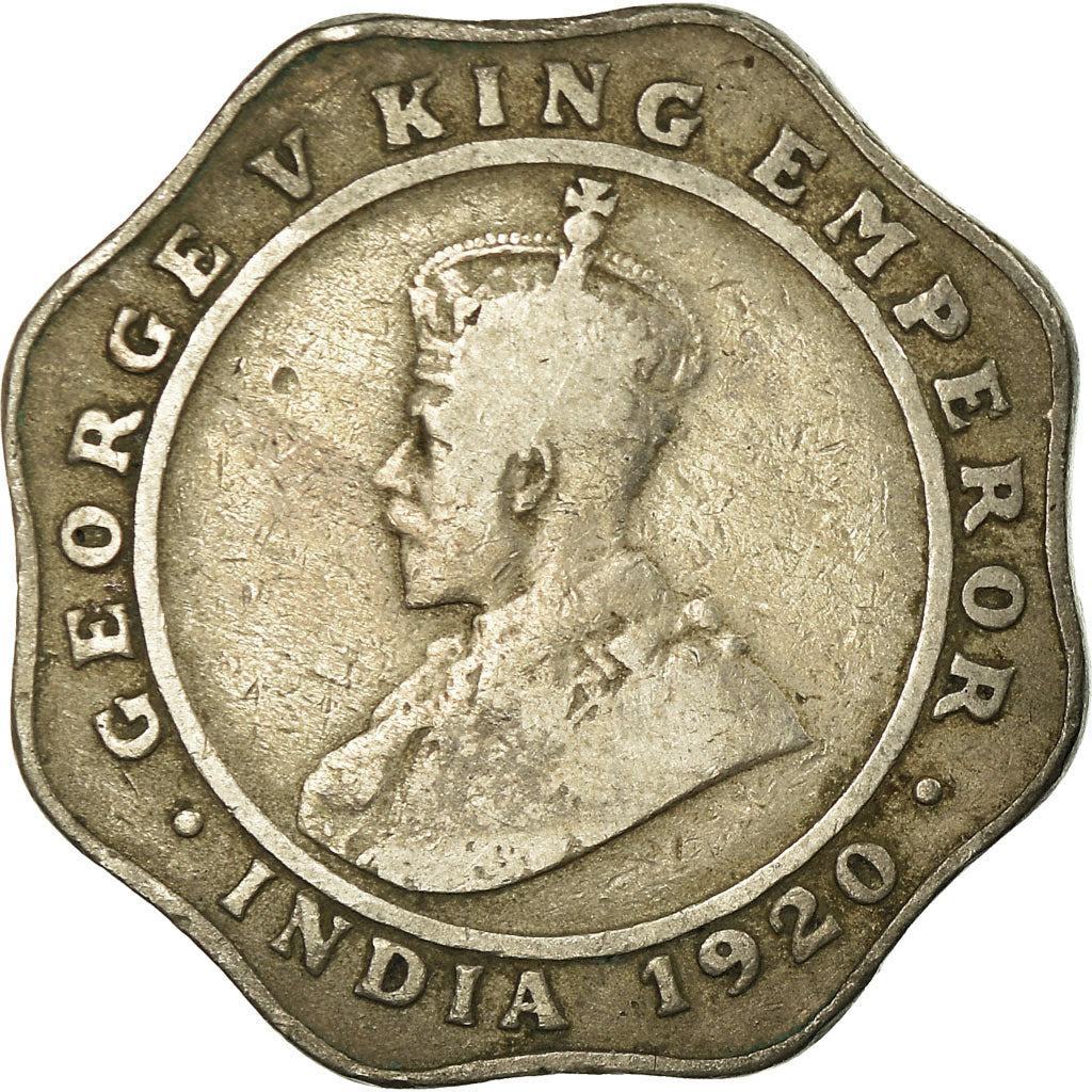 Coin, INDIA-BRITISH, George V, 4 Annas, 1920, VF(30-35), Copper-nickel, KM:519