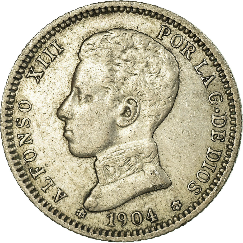 Coin, Spain, Alfonso XIII, Peseta, 1904, EF(40-45), Silver, KM:721