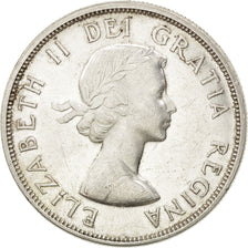 CANADA, Dollar, 1961, Royal Canadian Mint, KM #54, AU(55-58), Silver, 36, 23.13