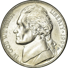 Coin, United States, Jefferson Nickel, 5 Cents, 1997, U.S. Mint, Philadelphia