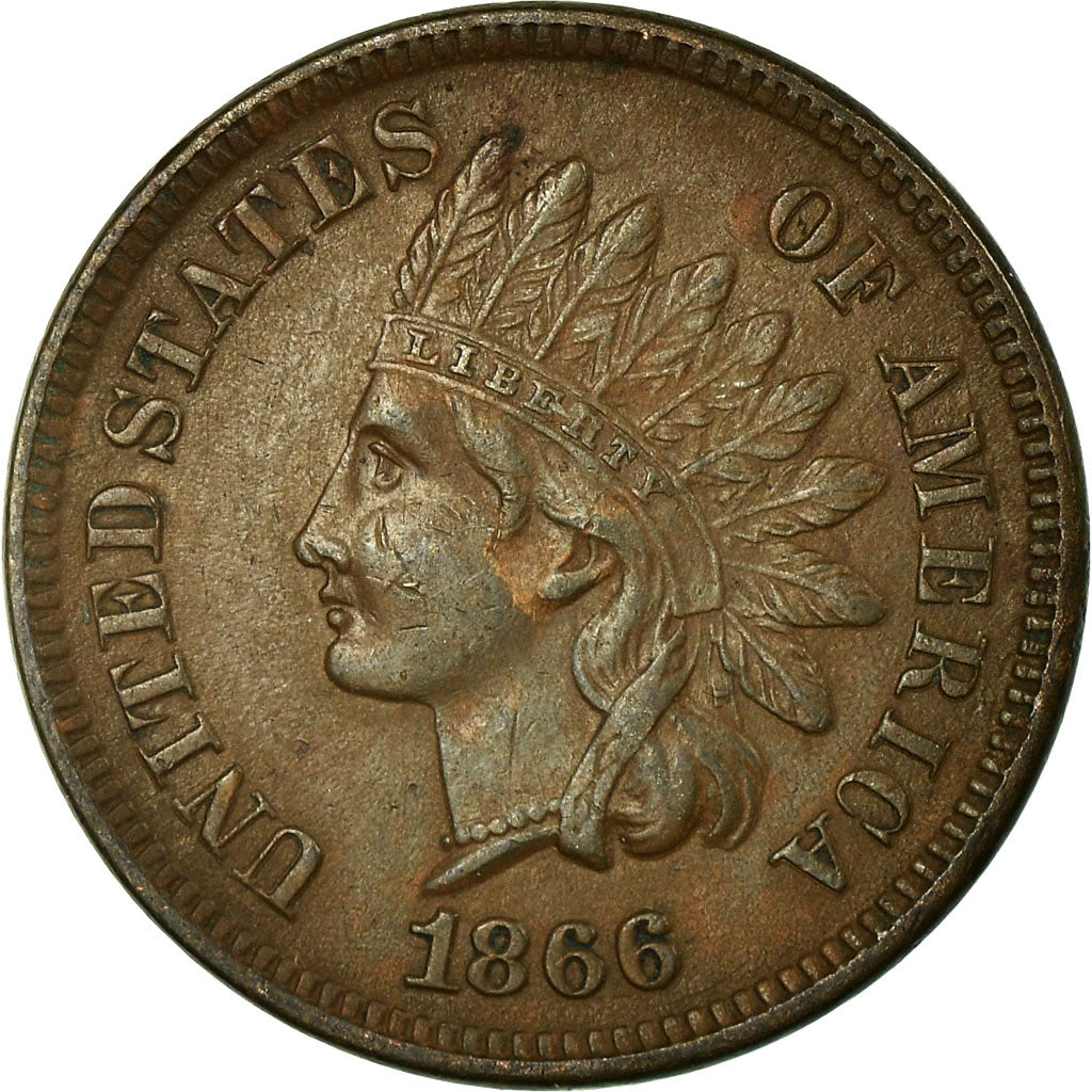 Coin, United States, Indian Head Cent, Cent, 1866, U.S. Mint, Philadelphia