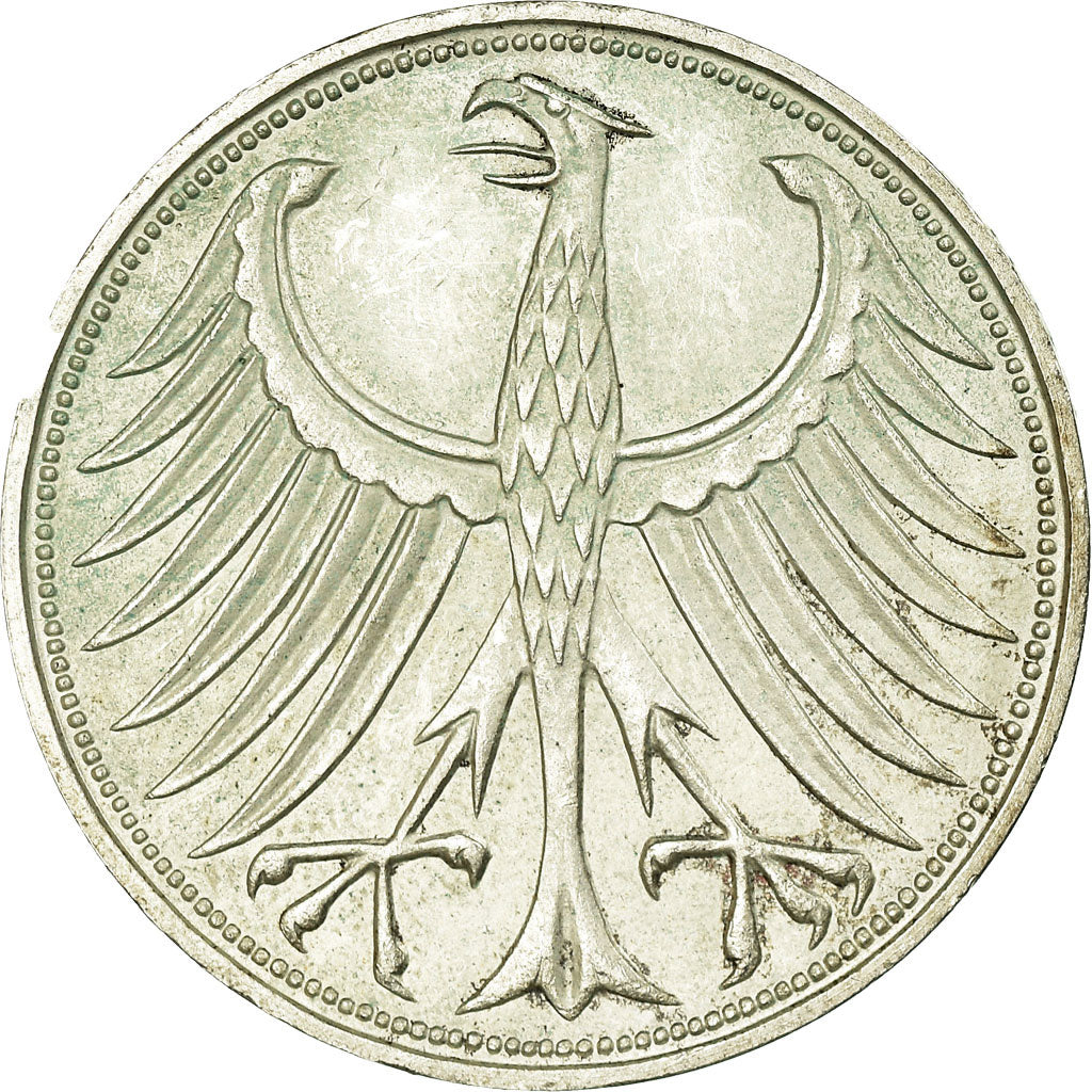 Coin, GERMANY - FEDERAL REPUBLIC, 5 Mark, 1972, Hambourg, AU(55-58), Silver