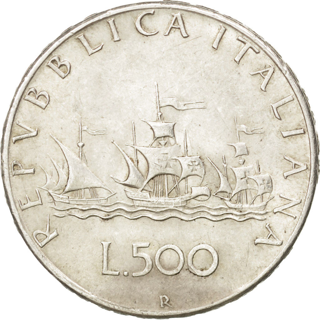 Coin, Italy, 500 Lire, 1966, Rome, AU(50-53), Silver, KM:98