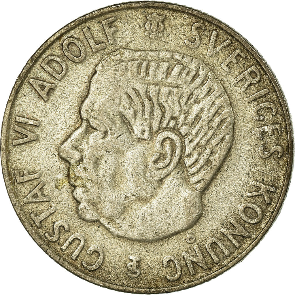 Coin, Sweden, Gustaf VI, Krona, 1958, VF(30-35), Silver, KM:826