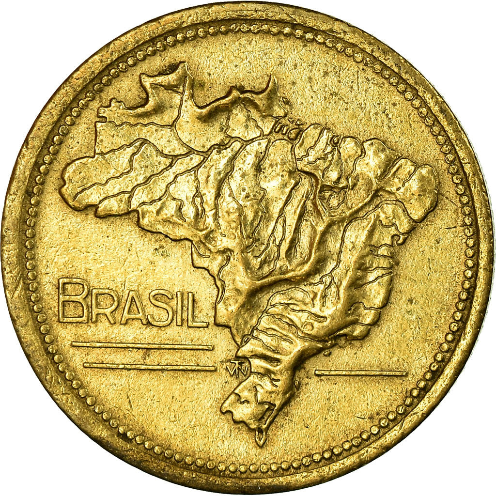 Coin, Brazil, Cruzeiro, 1944, EF(40-45), Aluminum-Bronze, KM:558