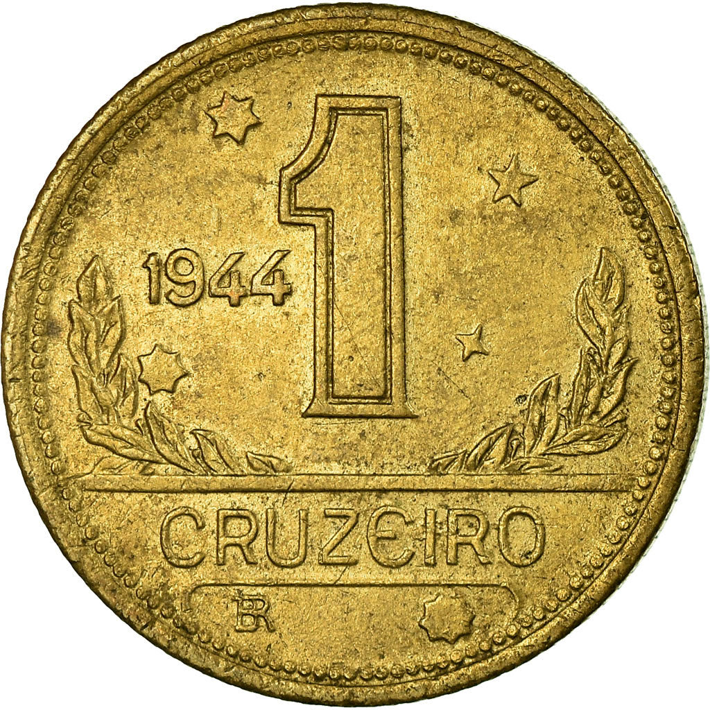 Coin, Brazil, Cruzeiro, 1944, EF(40-45), Aluminum-Bronze, KM:558