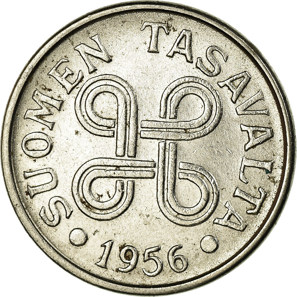 Coin, Finland, 5 Markkaa, 1956, EF(40-45), Nickel Plated Iron, KM:37a